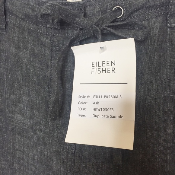 NWT Eileen Fisher gray linen ankle pants medium - Picture 5 of 6